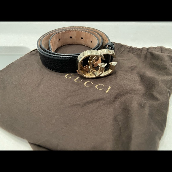Sold !! Gucci Black Guccissima leather GG belt size 80 - Picture 6 of 14